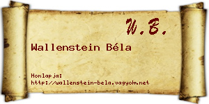 Wallenstein Béla névjegykártya