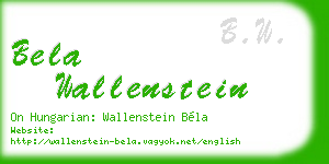 bela wallenstein business card